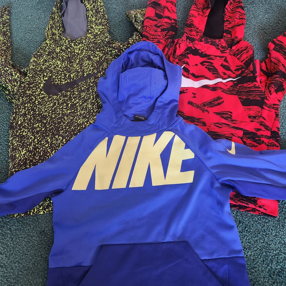 Bundle Of 3 Nike Blue Hoodies with Bold Logos